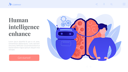 Image showing Augmented intelligence concept landing page.