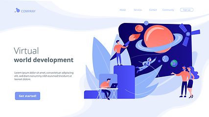 Image showing Virtual world development concept landing page