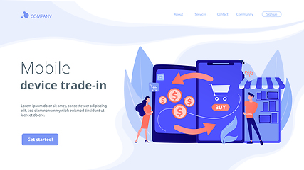 Image showing Mobile device trade-in concept landing page.