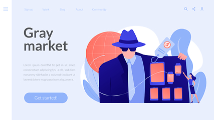 Image showing Gray market concept landing page.