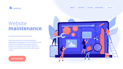 Image showing Website maintenance concept landing page