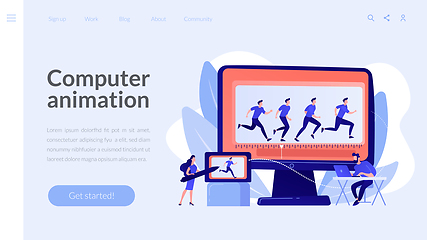 Image showing Computer animation concept landing page