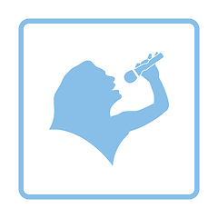 Image showing Karaoke womans silhouette icon