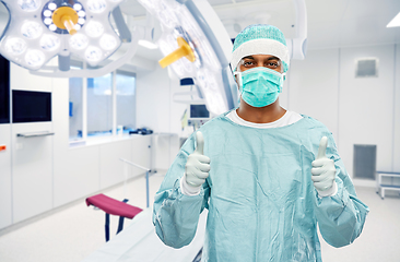 Image showing indian male doctor or surgeon over operating room