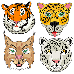 Image showing Vector illustration portrait animal family cat cartoon