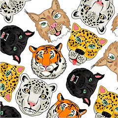 Image showing Portraits ravenous animal family cat decorative pattern