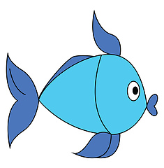 Image showing Blue and light blue fish vector illustration on white background