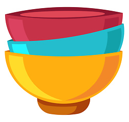 Image showing Bowls vector color illustration.