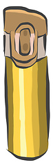 Image showing Clipart of a golden colored thermos flask vector or color illust