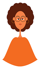 Image showing Beautiful curly cartoon girl vector illustration on white backgr