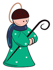 Image showing Jose in blue fairy dress & wand vector or color illustration