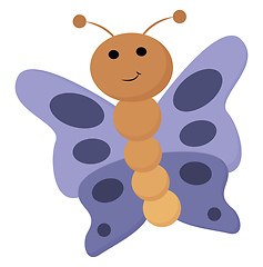 Image showing Portrait of a brown butterfly vector or color illustration