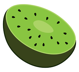 Image showing A half cut kiwi fruit vector or color illustration