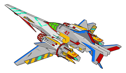 Image showing Sci-fi battle cruiser vector illustration on white background