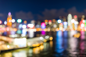 Image showing Blur view of Hong Kong cityscape