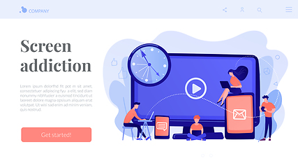 Image showing Screen addiction concept landing page.