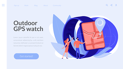 Image showing Smartwatch navigation concept landing page.