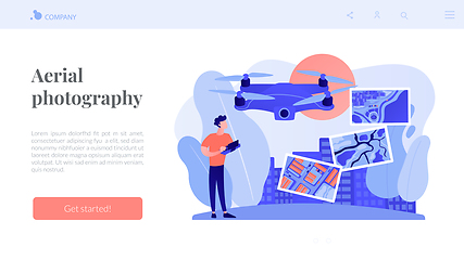 Image showing Aerial photography concept landing page