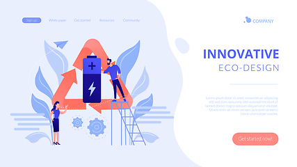Image showing Eco battery concept landing page.