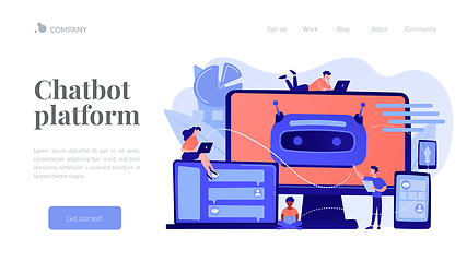 Image showing Chatbot development platformconcept landing page.