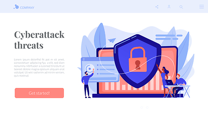 Image showing Cyber security concept landing page.