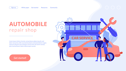 Image showing Car service concept landing page.