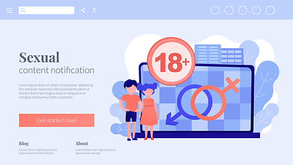 Image showing Adult content concept landing page.