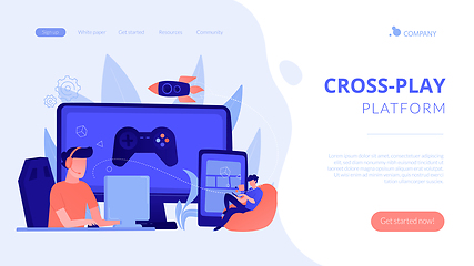 Image showing Cross-platform play concept landing page.