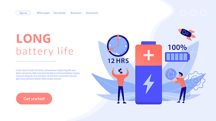 Image showing Battery runtime concept landing page.