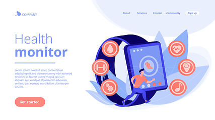 Image showing Fitness tracker concept landing page.