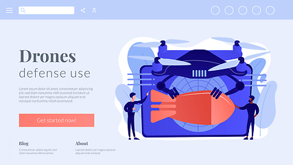 Image showing Military drone concept landing page.