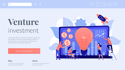 Image showing Venture investment concept landing page.