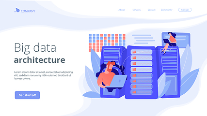 Image showing Big data storage concept landing page.