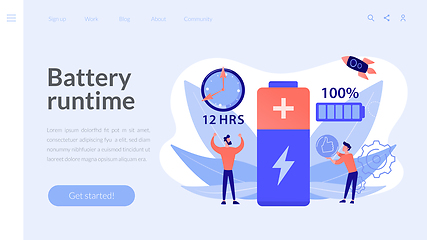 Image showing Battery runtime concept landing page.