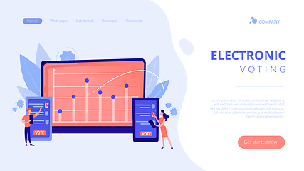 Image showing Electronic voting concept landing page