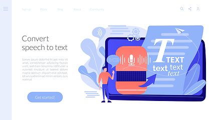 Image showing Speech to text concept landing page