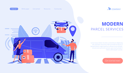 Image showing Autonomous courier concept landing page.