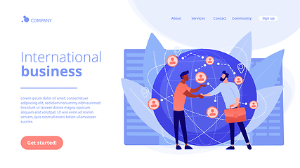 Image showing International business concept landing page.