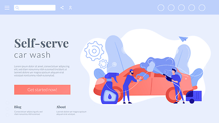 Image showing Car wash service concept landing page.