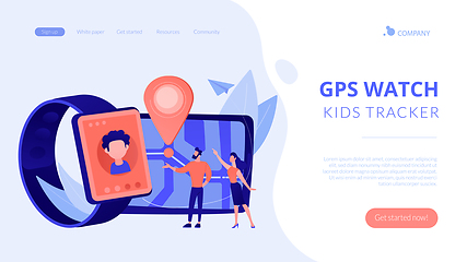 Image showing GPS kids tracker concept landing page.