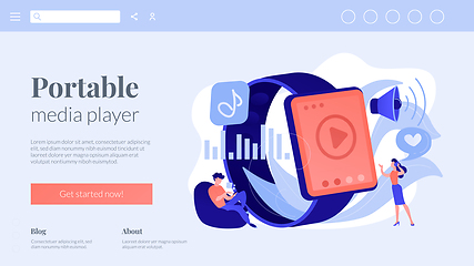 Image showing Smartwatch player concept landing page.