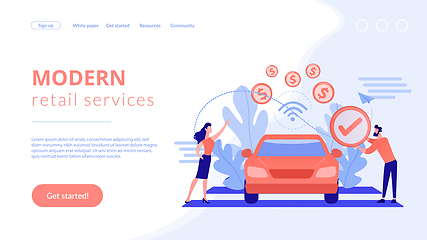 Image showing In vehicle payments concept landing page.