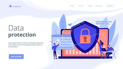 Image showing Cyber security concept landing page.