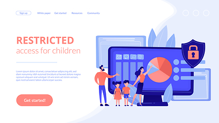 Image showing Parental control software concept landing page.