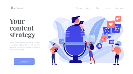 Image showing Podcast content concept landing page