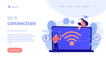 Image showing Wi-fi connection concept landing page.