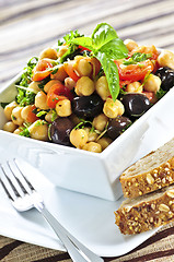 Image showing Vegetarian chickpea salad