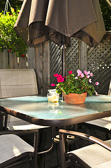 Image showing Patio furniture on a deck