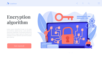 Image showing Cryptography and encryption concept landing page.