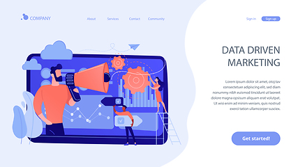 Image showing Data driven marketing concept landing page.